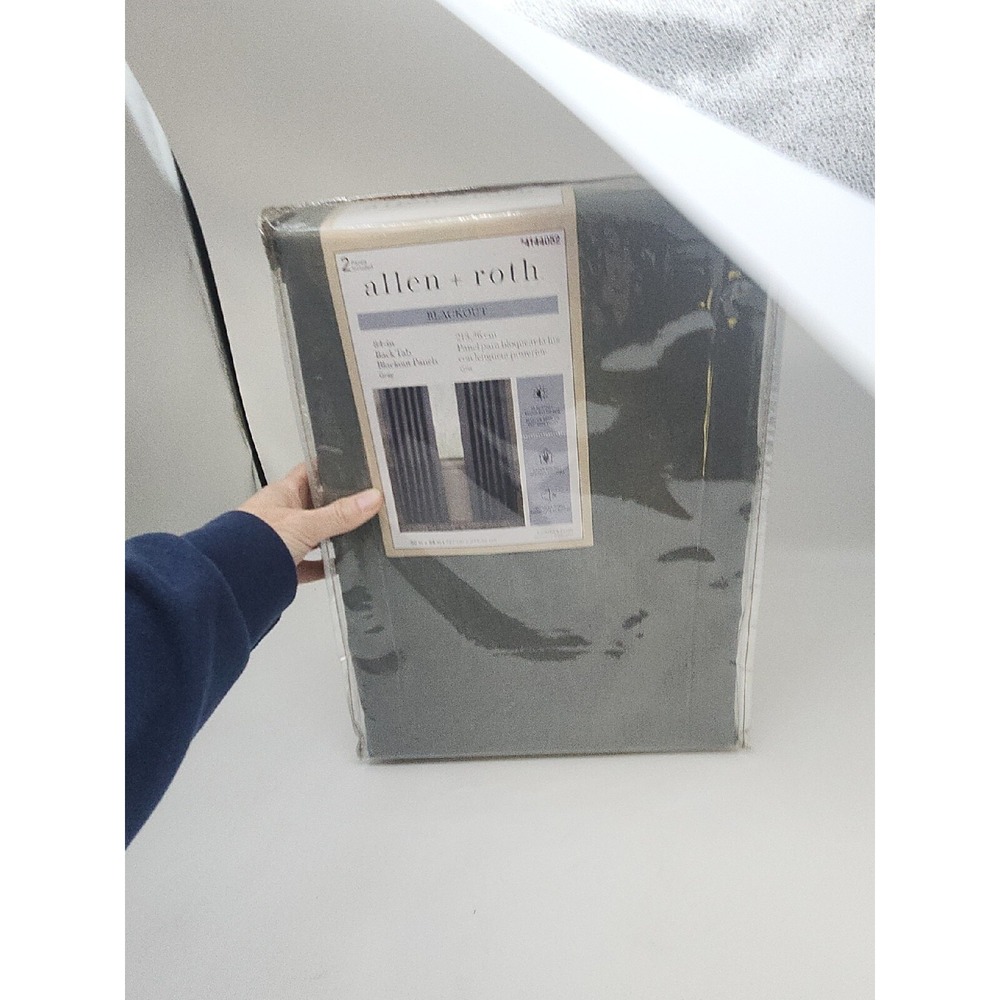 Allen + Roth 2 Panels Blackout 50"X84"‎ Rod Pocket #4144052 Gray new